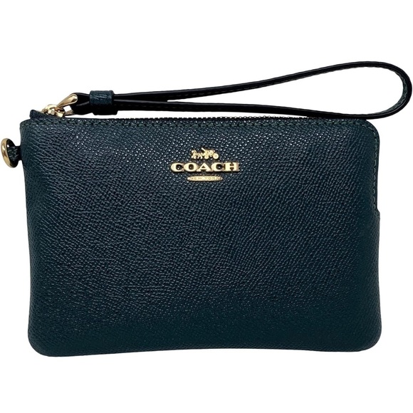 Coach Handbags - Coach Blue  Leather Wristlet with Gold Accents